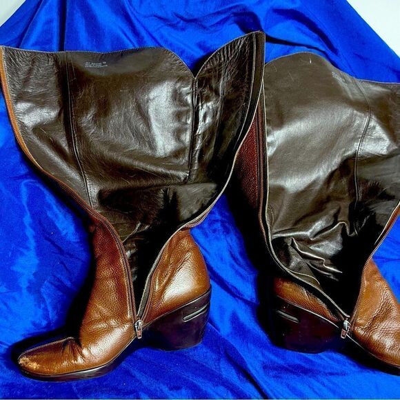 Cole Haan- Nikeair- Vintage Brown Leather Boots- Knee High - Picture 8 of 11